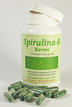 Spirulina Algenkapseln mit veganer Kapselh�lle