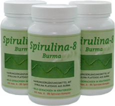 Spirulina Algenkapseln mit vegetarischer Kapsel