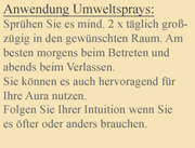 Anwendung Australische Buschbl�ten Love Remedies Umweltsprays